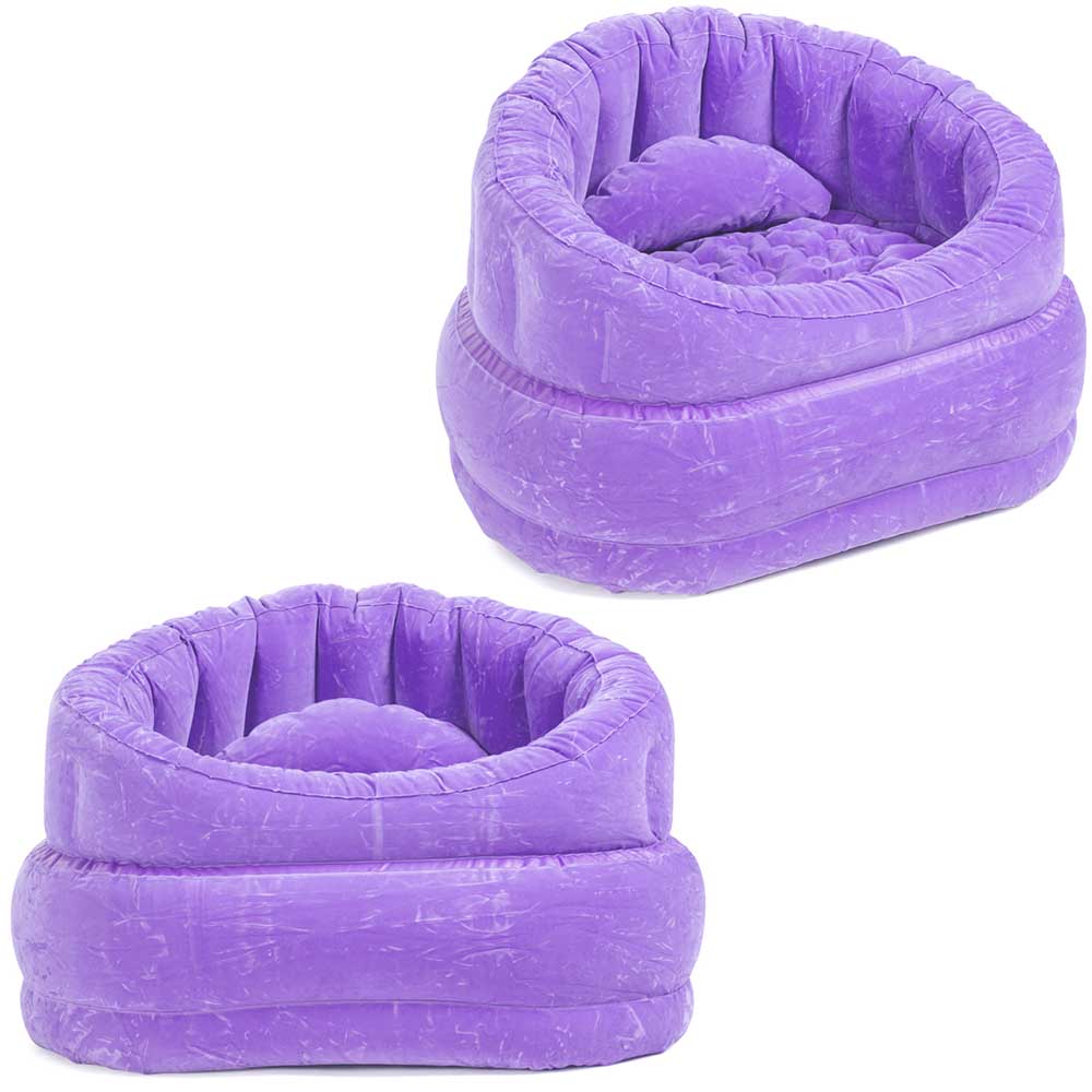 Purple Inflatable AIR Blow UP ARM Chair Couch Sofa Seat Lounge Armchair