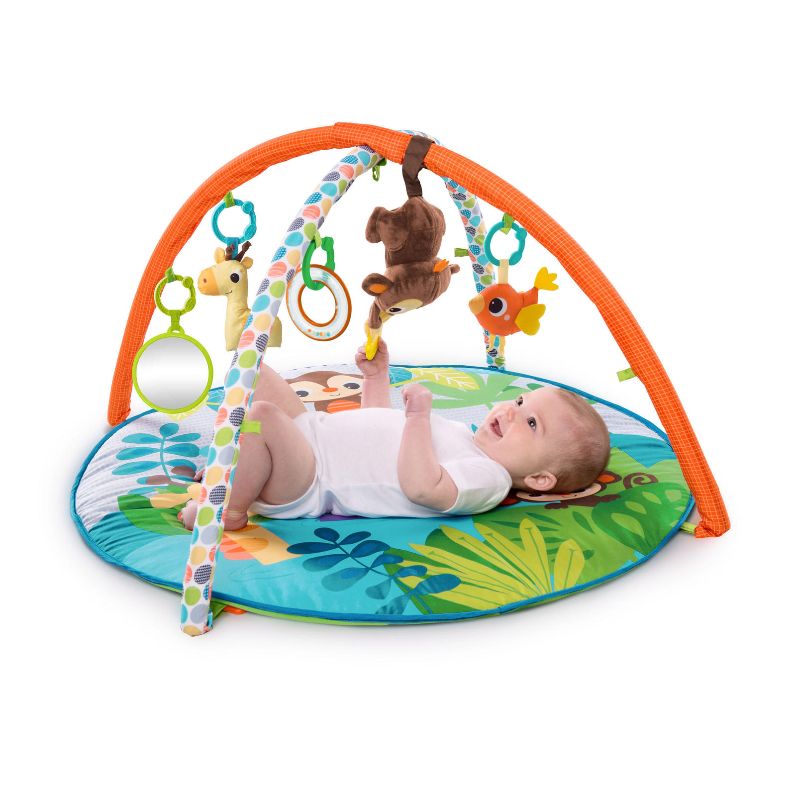 Bright Starts Monkey Activity Gym/Play Mat Baby/Infants w/ Music/Mirror