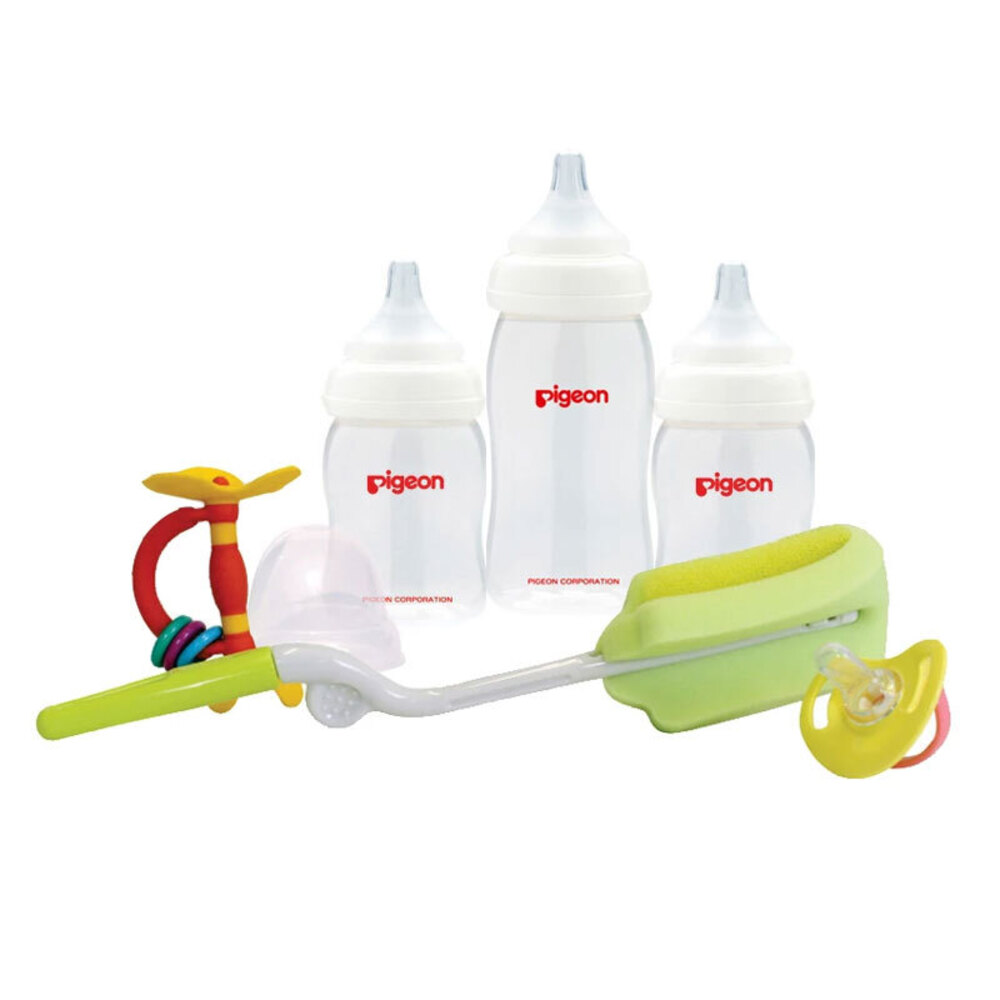 2PK Pigeon Newborn Starter Kit 0m  Bottle Wide Neck Baby Feeding ...