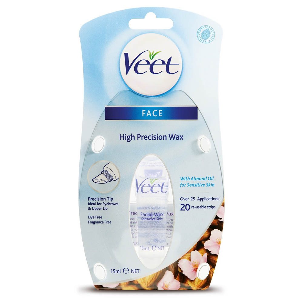 3x 15ml Veet Sensitive Face Facial Wax & Strips Hair Removal Eyebrows
