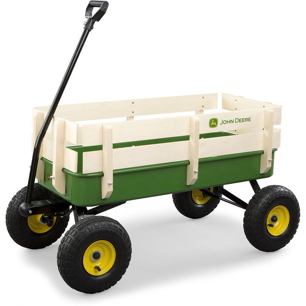 John Deere Stake Wagon Kids/Toddler Trailer Outdoor Toy Cart Heavy Duty