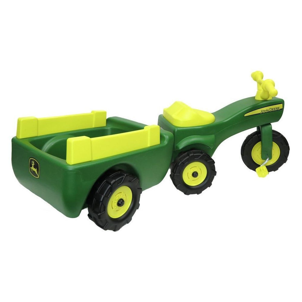 John Deere Kids Ride on Pedal Trike Tractor w Pull Wagon Children Toy