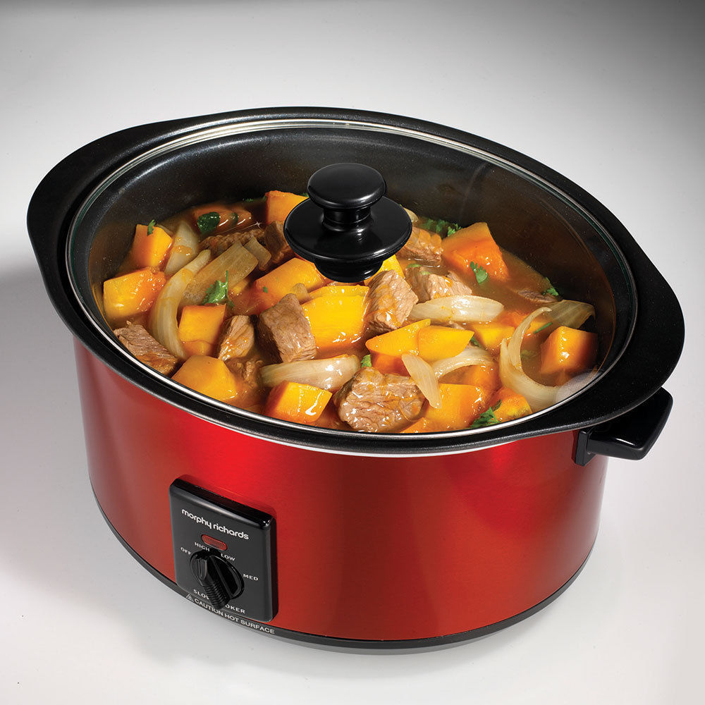 Morphy Richards 461000 Sear and Stew Slow Cooker 6.5L/290W Red Searing