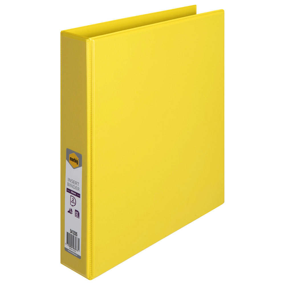6PK Marbig PP Clearview 2 D-Ring 38mm A4 Insert Binder File Organiser -  Yellow - Online