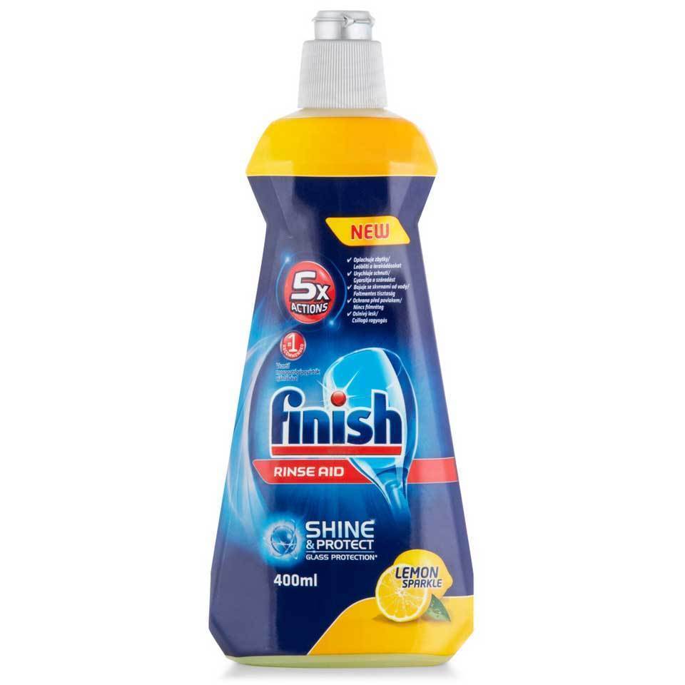 6x Finish Lemon 400ml Dishwashing Dishwasher Rinse Aid Shine & Dry