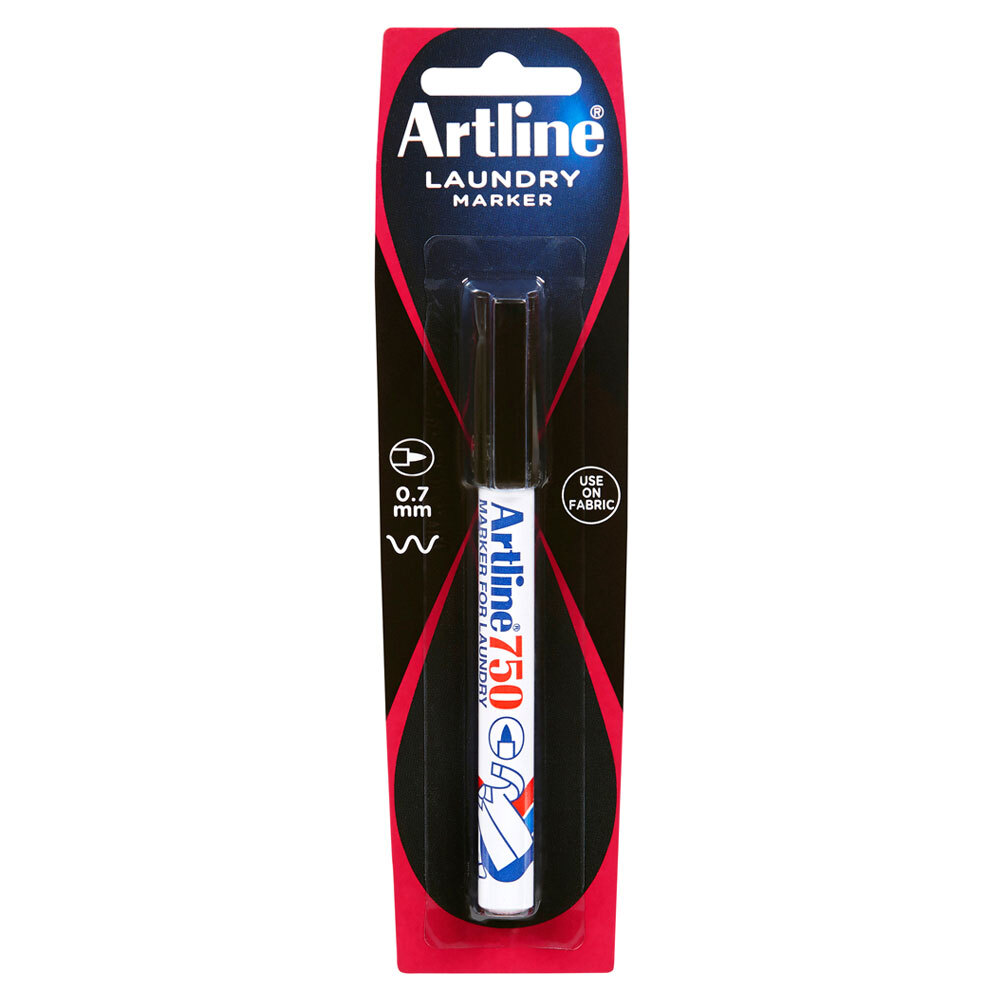 2x Artline 0.7mm Bullet Nib Laundry Marker Cloth/Linen/Fabric Clothing