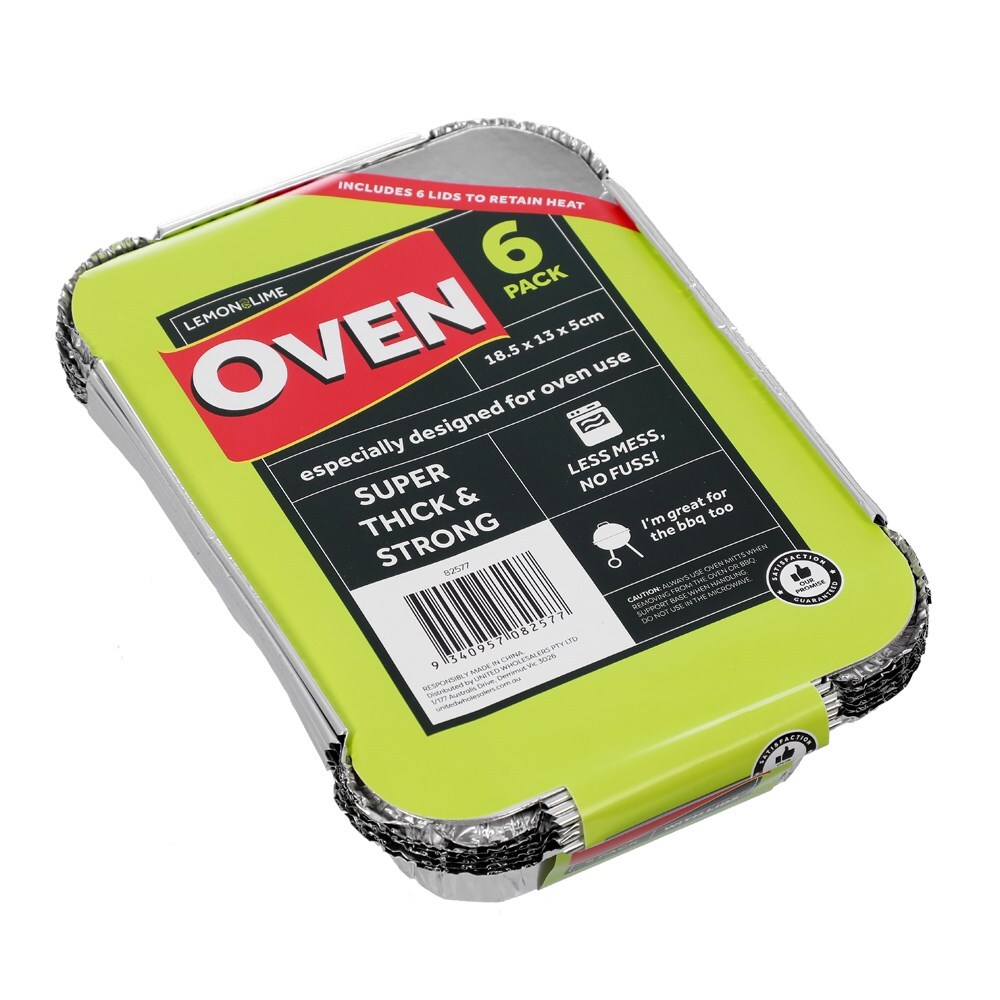 24PK Lemon & Lime Foil Containers W/ Lid 18.5X13X5cm Shelf Ready Pdq Online KG Electronic