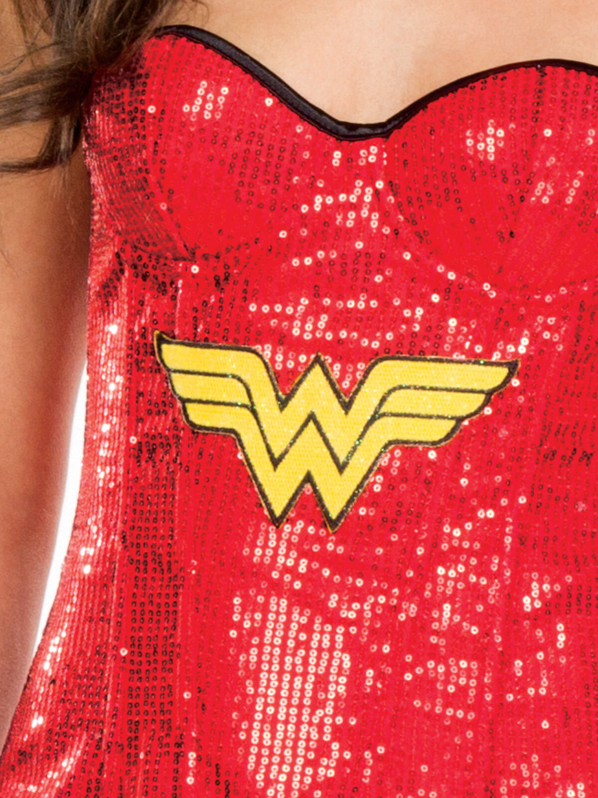 wonder woman sequin dress Girls Officially Licensed DC Comics Wonder Woman Sequin Dress Halloween Costume M, Red and Blue, Size: Medium