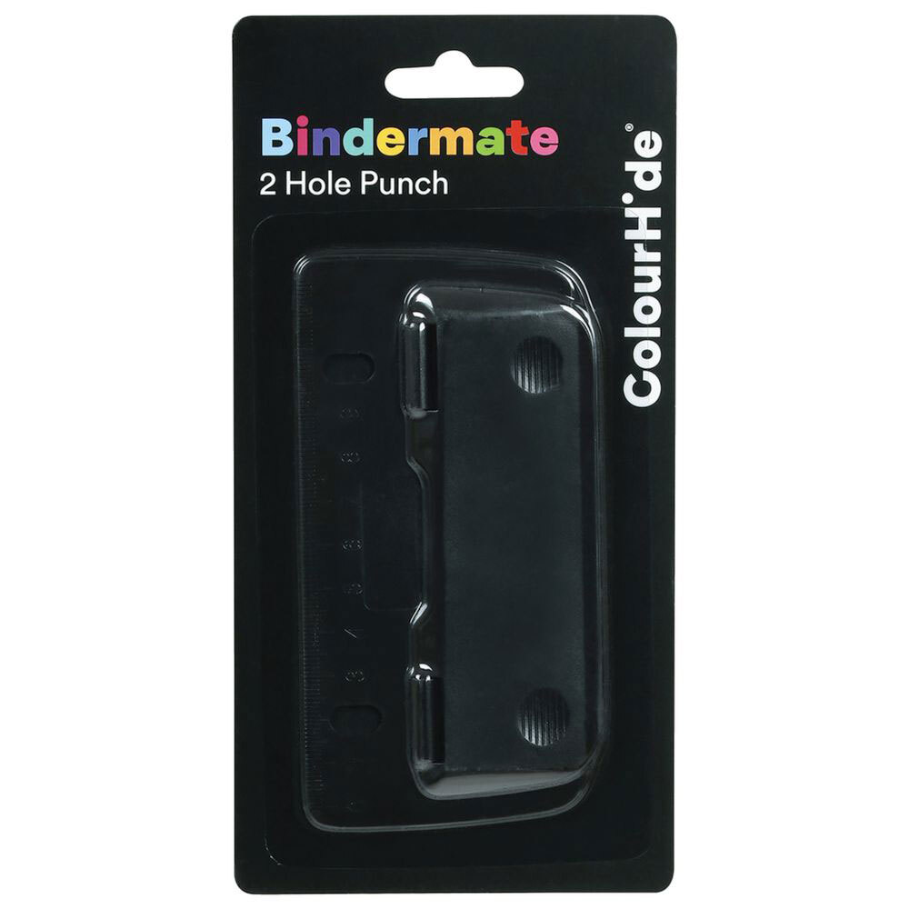 ColourHide Bindermate 2 Round Hole Punch Maker Paper Puncher for File Binder BLK eBay
