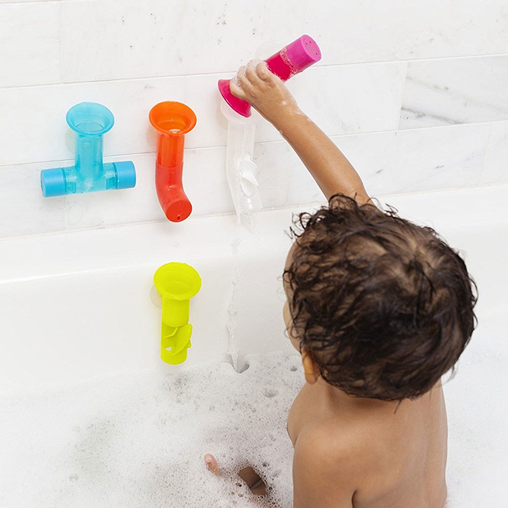 Boon 5pc Pipes Building Bath Toy Suction Set Tub/Shower Play/Fun Kids