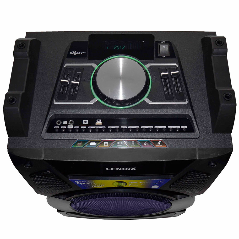 Lenoxx Bluetooth 300W Speaker System w/ USB/SD FM/Karaoke Remote/Wheels