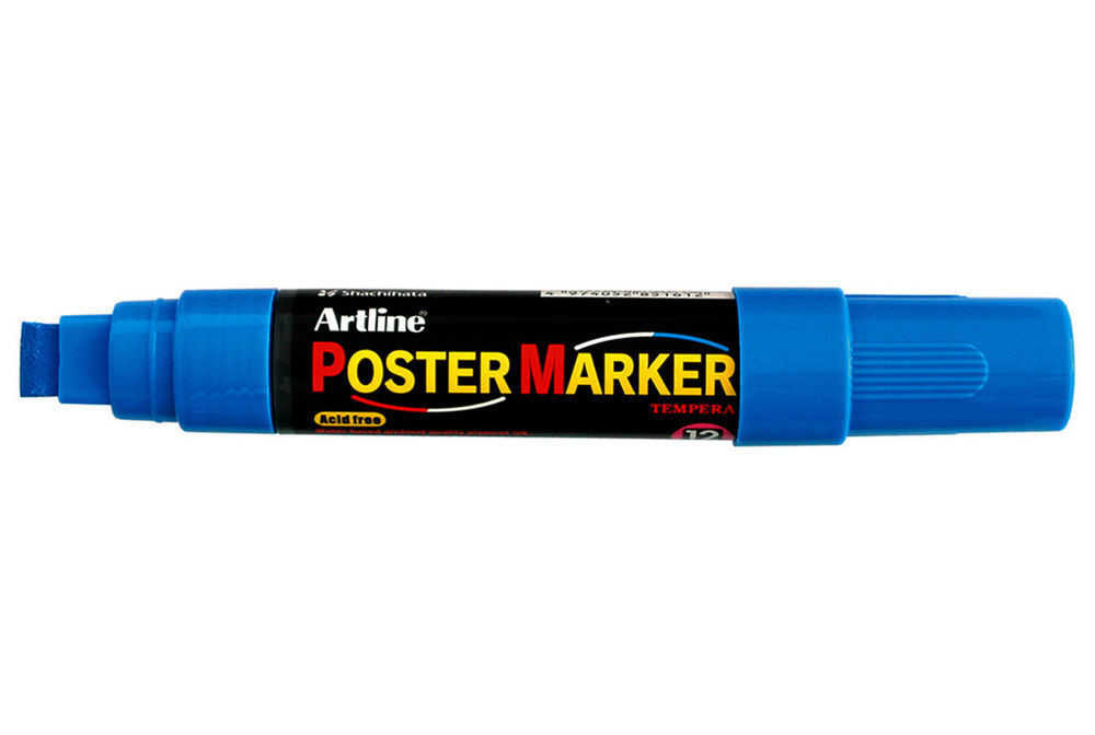 Blue Artline Poster Marker Tempera Ink 12Mm Wedge Plastic/Glass