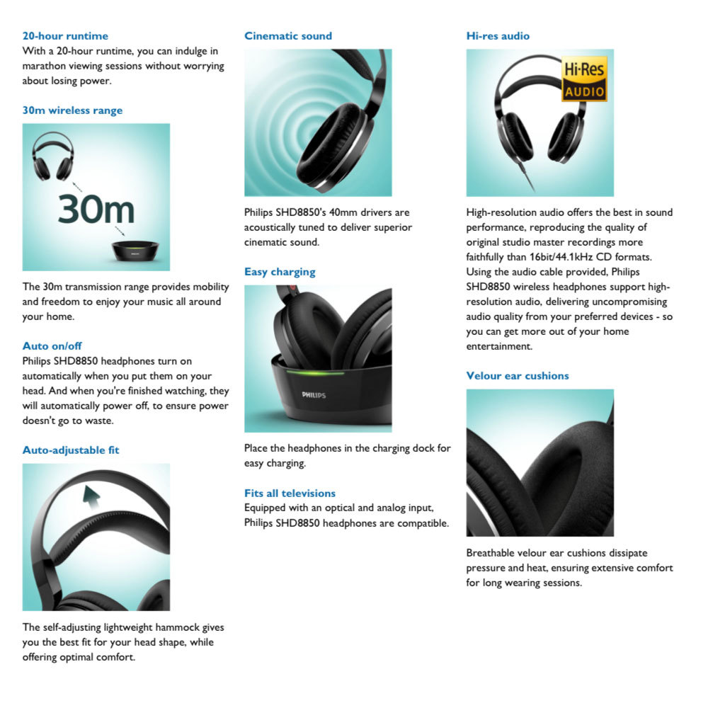 philips shd8850 digital wireless headphones
