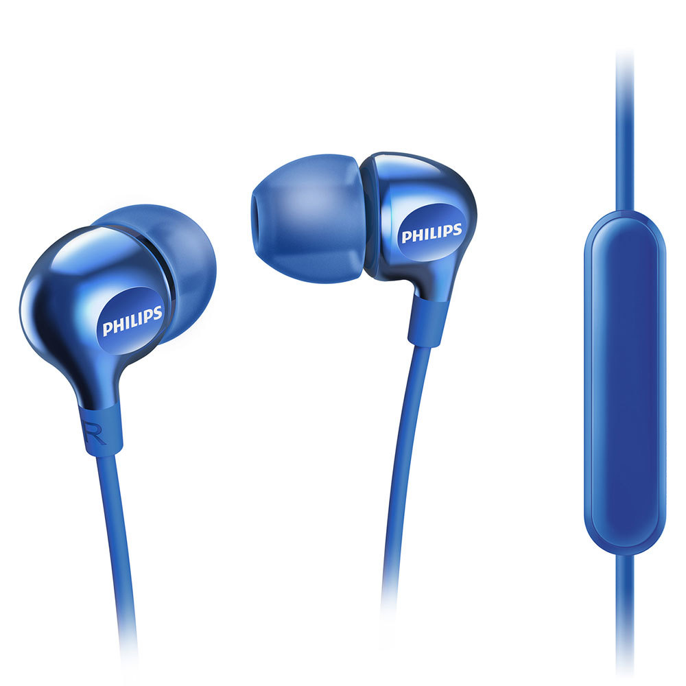2x Philips SHE3555 BL In-Ear Earphones Headset/Mic f