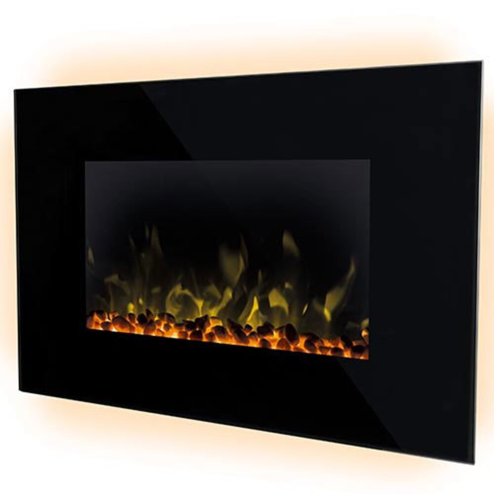 Dimplex Toluca Optiflame Electric Wall Mount Fire With 4 Colours Fuel Bed 2kW 