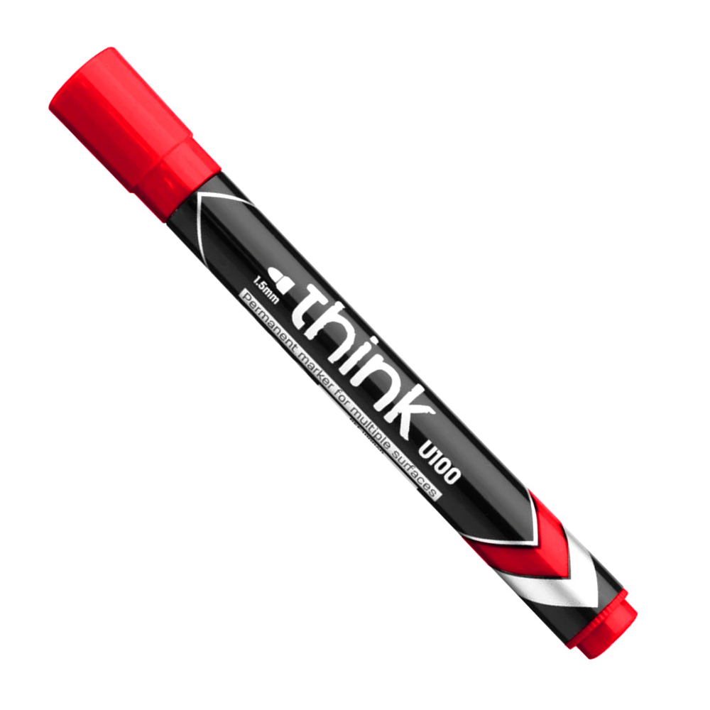 3x 12pc Deli Think Permanent Markers Red Online KG Electronic