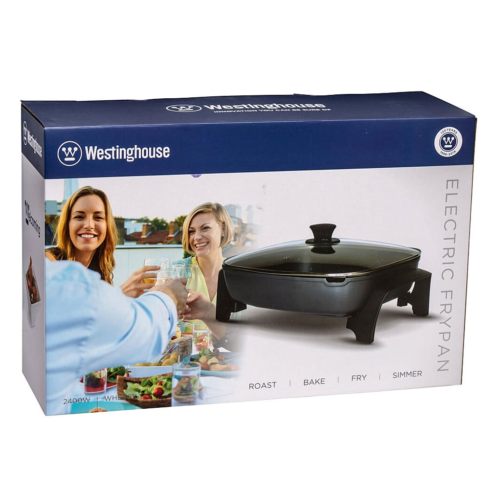 Westinghouse 2400W NonStick Electric Skillet Fry Pan w/ Glass Lid