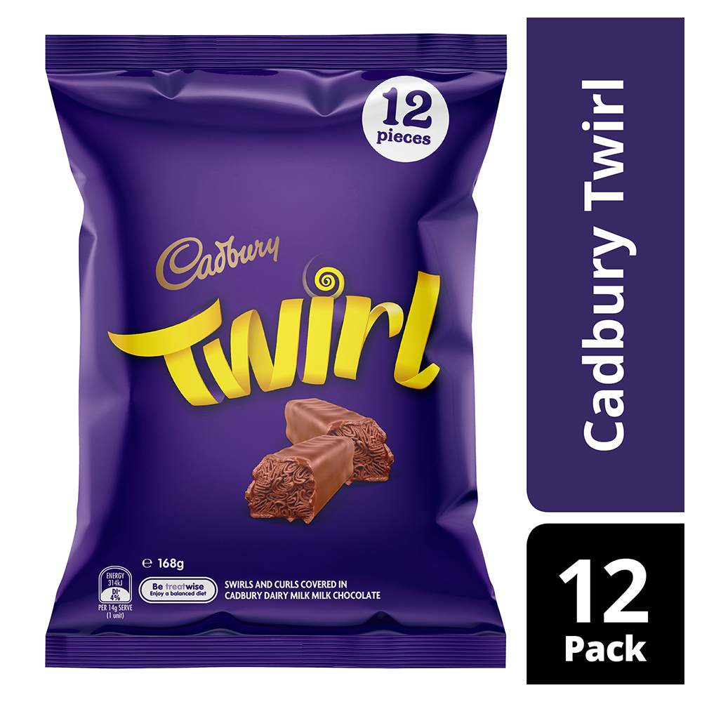 12pc Cadbury 168g Dairy Milk Chocolate Twirl Sharepack Online KG