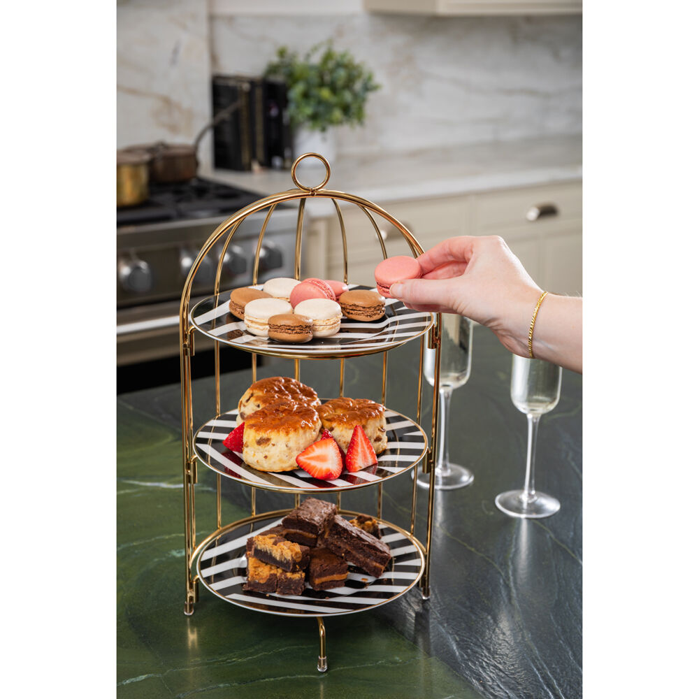 Cake Stand, Afternoon Tea Stands 3 Tier Geschenken voor Vrouwen Vintage Vogel Rose Vlinder Nieuw Bone China Serveerbord voor Tea Party High tea thuis Gift voor Haar (Vogels Rose Butterfly