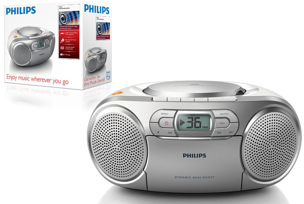 Philips Az127 Portable Boombox/CD Player FM Radio/CdR/CdRw Cassette