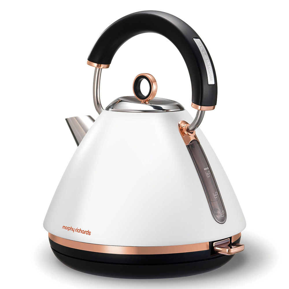 Morphy Richards White Accents Rose Gold Kettle & 4 Slice Toaster