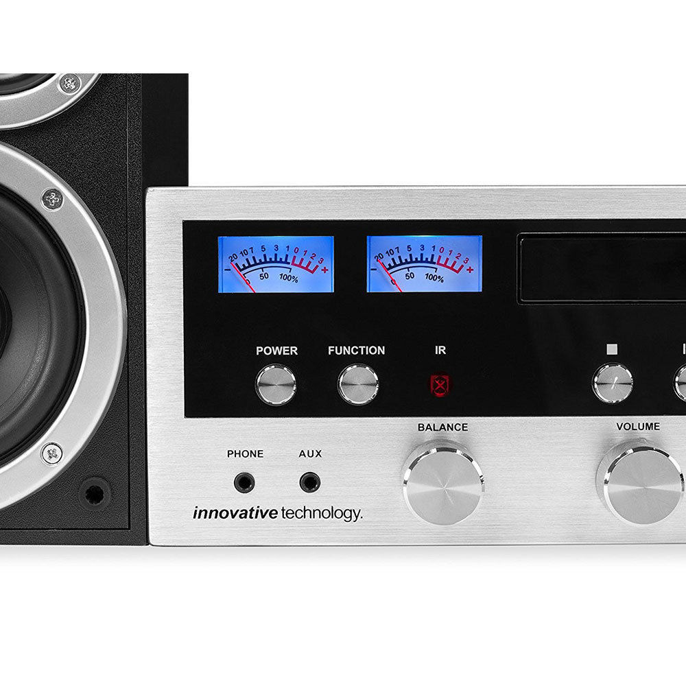 Innovative Technology Retro Stereo System FM Radio CD Player/Bluetooth