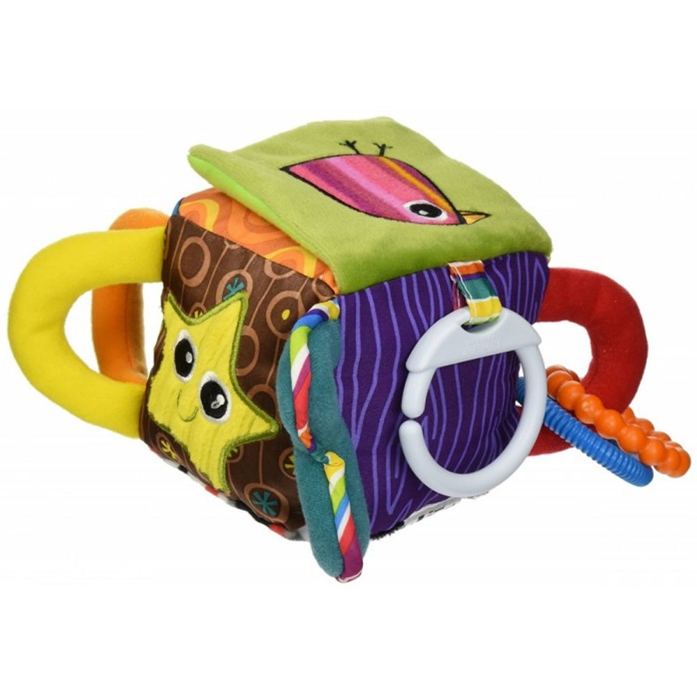 Lamaze Clutch Cube Crinkle/Jingle/Mirror Plush/Soft Toy/Game for Baby