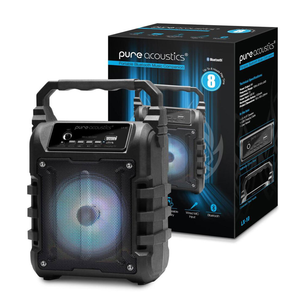 Pure Acoustics LX-10 Portable Wireless Bluetooth Speaker w/ FM Radio