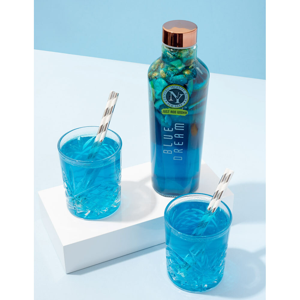 New York Cocktail Infusion Mixer Blue Dream Bottle 120g w/ Small Sieve