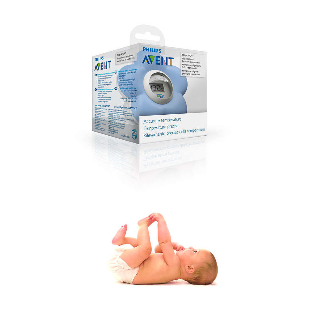 Blue Philips Baby Avent SCH550 Temperature Safety Thermometer Bath Water/Nursery 8710103458968