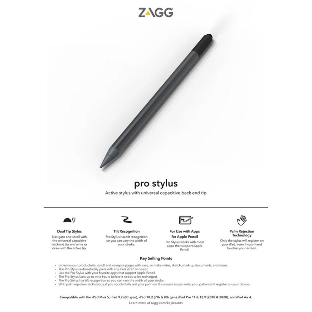 Zagg Pro Stylus Pencil For iPad 6th/7th Gen/iPad Pro 11/12.9 Online
