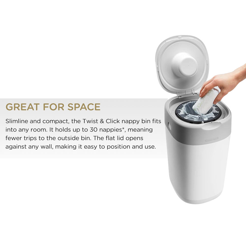 Tommee Tippee Twist & Click Nappy Disposal Bin Diaper Waste Storage