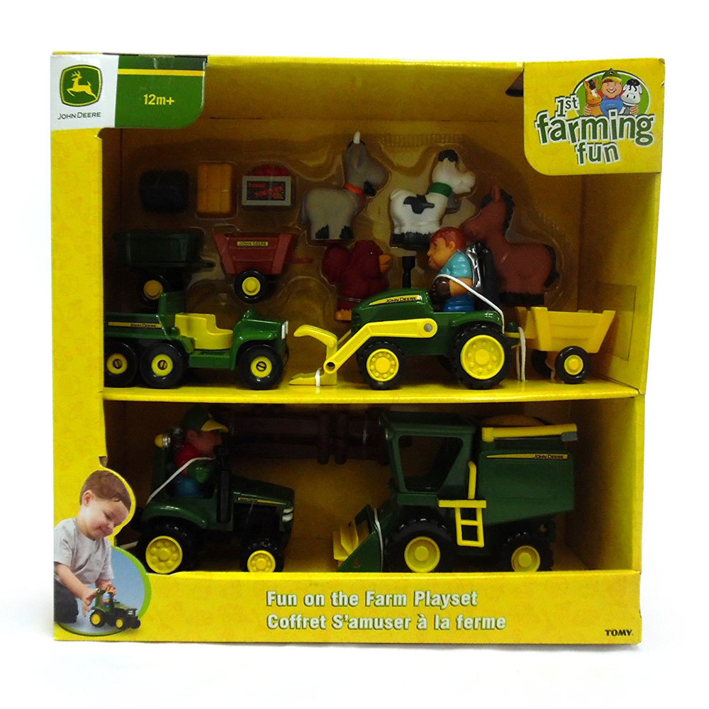 John Deere 24pc Fun On The Farm Play Set/Trucks/Trail/Toy/Kids/Children