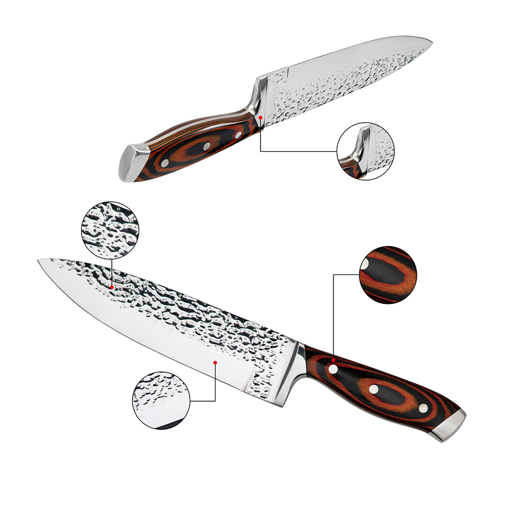 5pc Kitchen Knife Set in Storage Box Embossed Blade Online KG