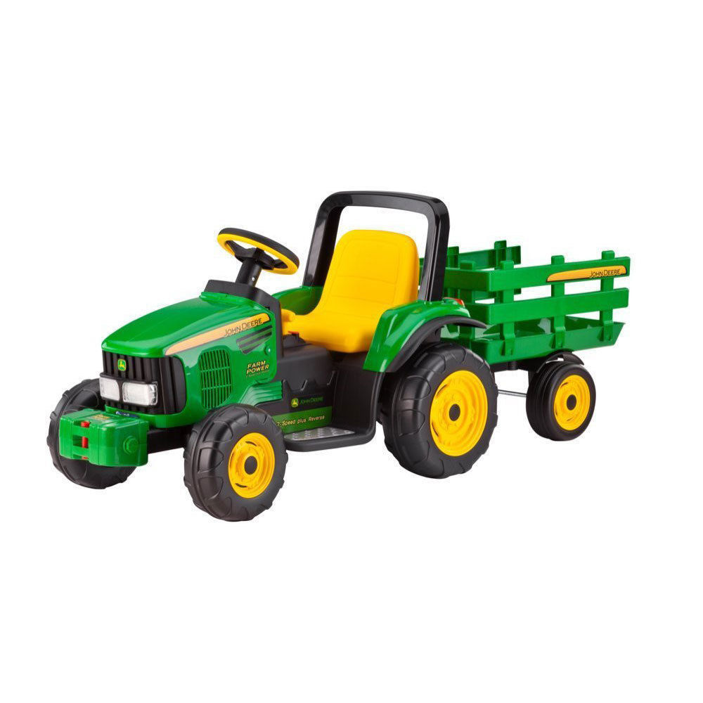 John Deere 12V Electric Ride On Tractor w/Trailer/Wagon/Toy/Kids