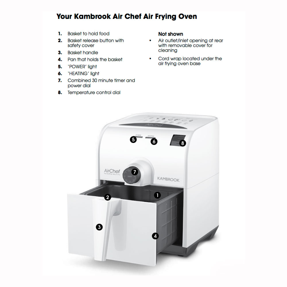 Kambrook KAF2000WHT 2.5L Chef Air Fryer Oven Online KG Electronic