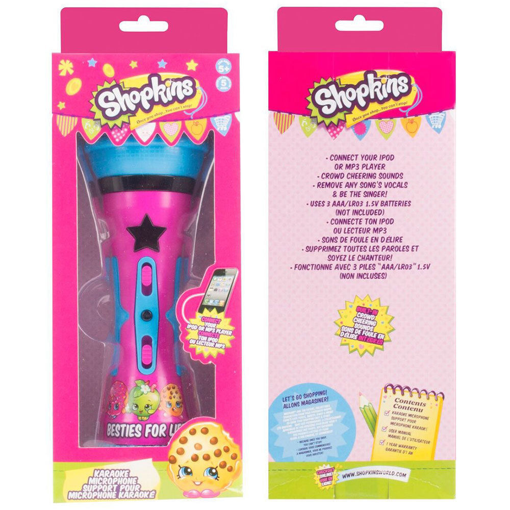 Shopkins Karaoke Microphone Kids Toy For iPod/Smartphone/MP3 Player