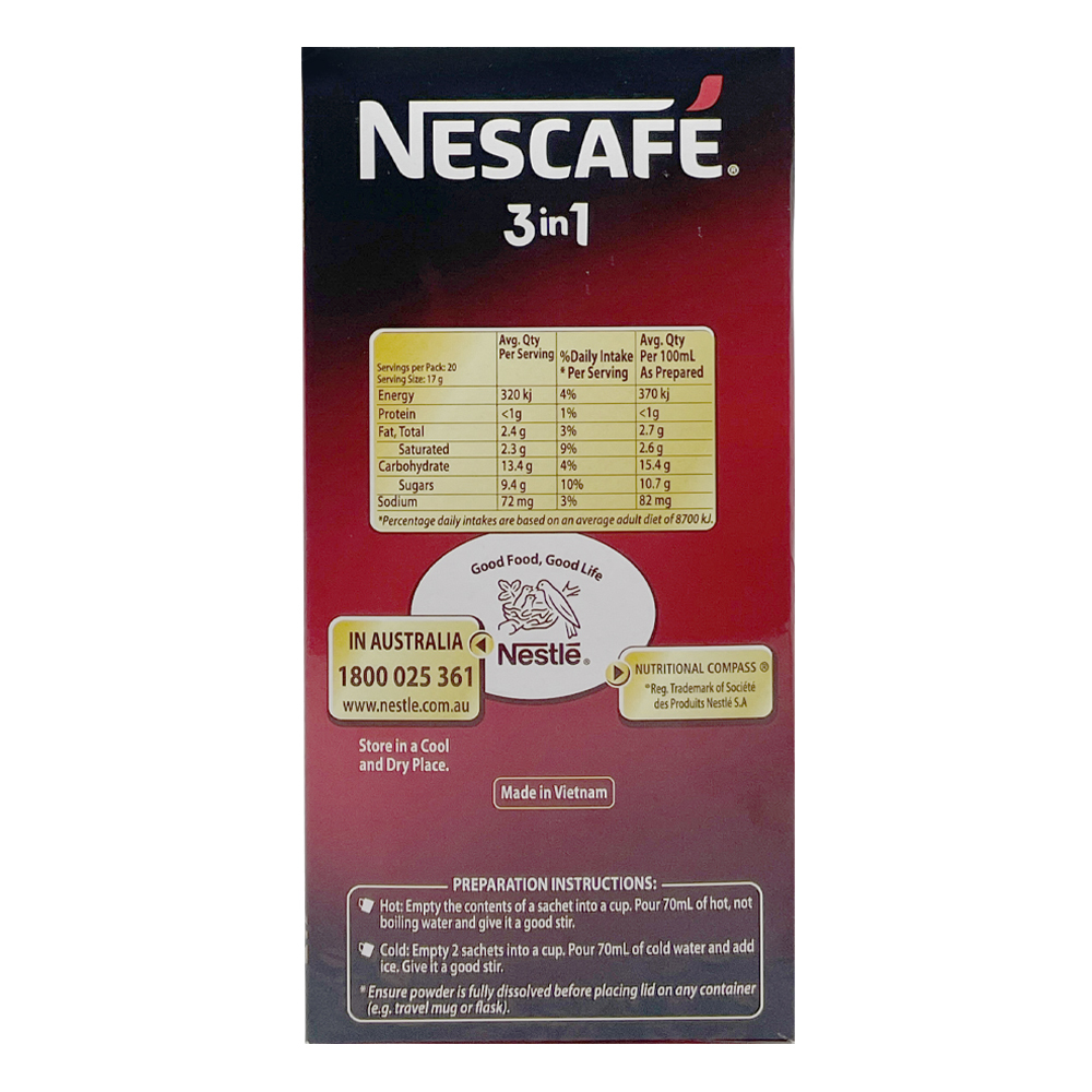60pc Nescafe 3 In 1 Instant Coffee Sachets Online KG Electronic