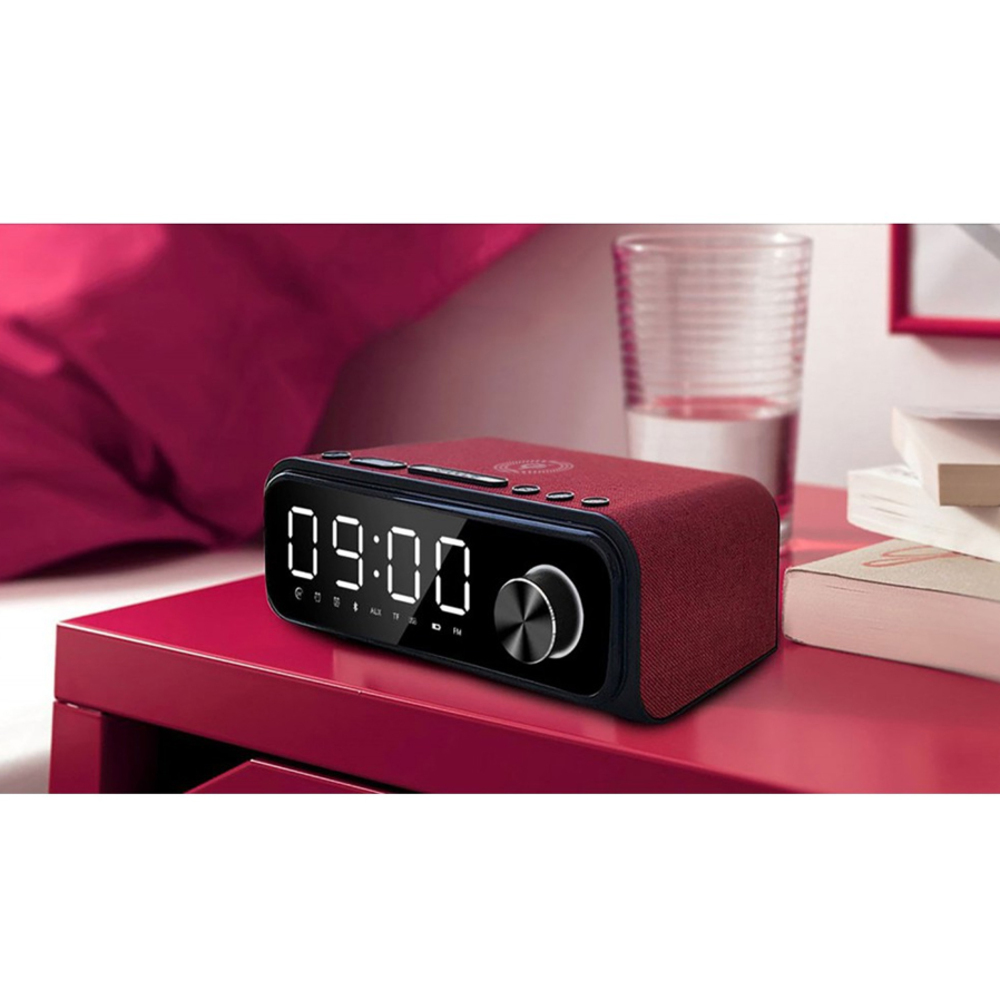 4in1 Digital Alarm Clock Radio w/ Qi Wireless Charging & Bluetooth