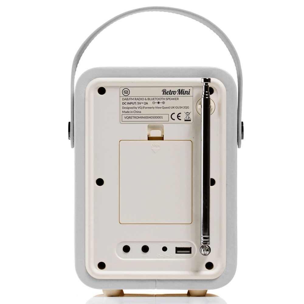 VQ Retro Mini DAB+ Digital FM Radio/Bluetooth Speaker Light Grey Online KG Electronic