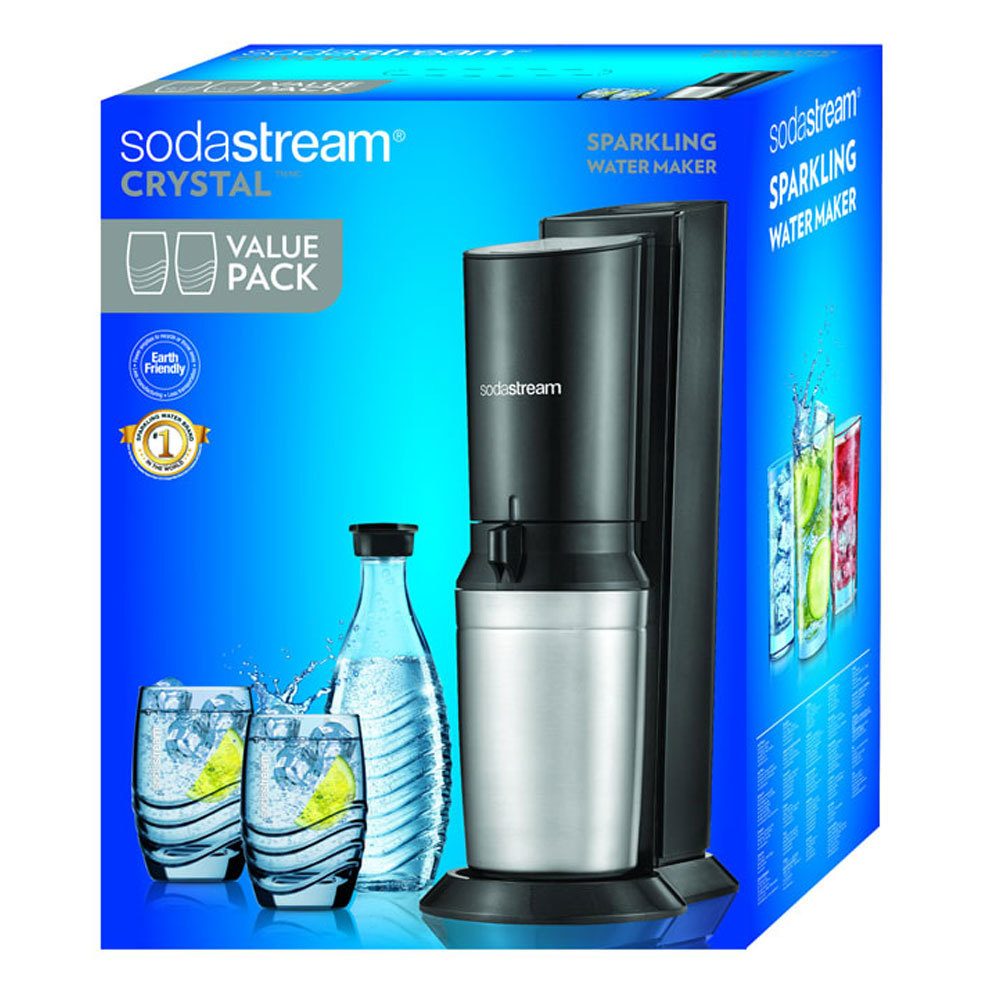 SodaStream Crystal Sparkling Soda Water Drink Maker w/Carafe Bottle/2x
