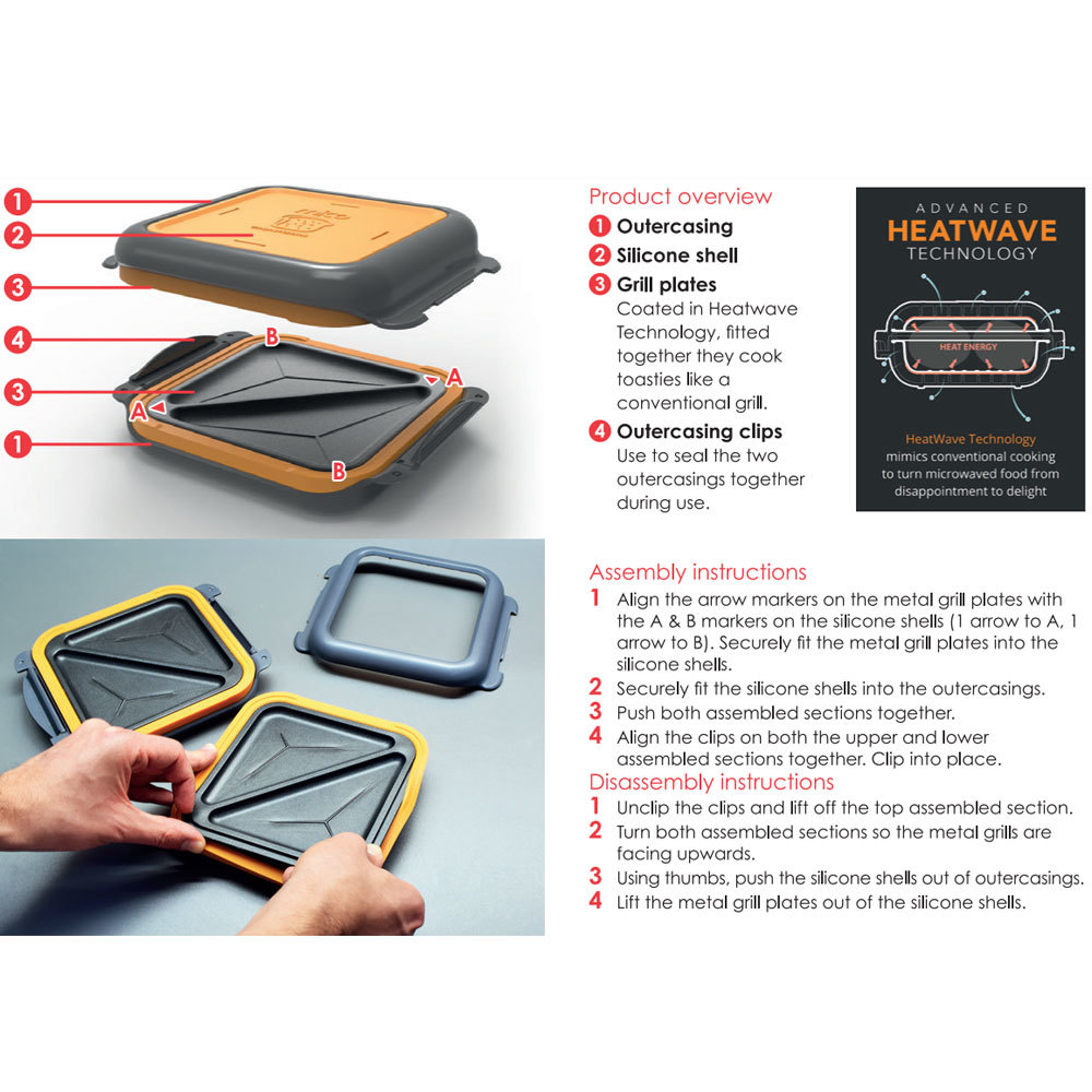 Morphy Richards Mico Microwavable Cheese Silicone Toastie/Sandwich