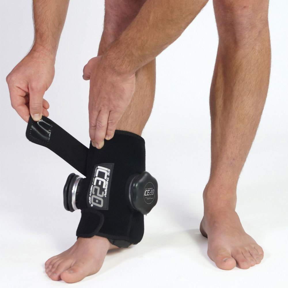 Ice20 Ice Therapy Double Ankle Cold Compression Wrap Pain Relief w