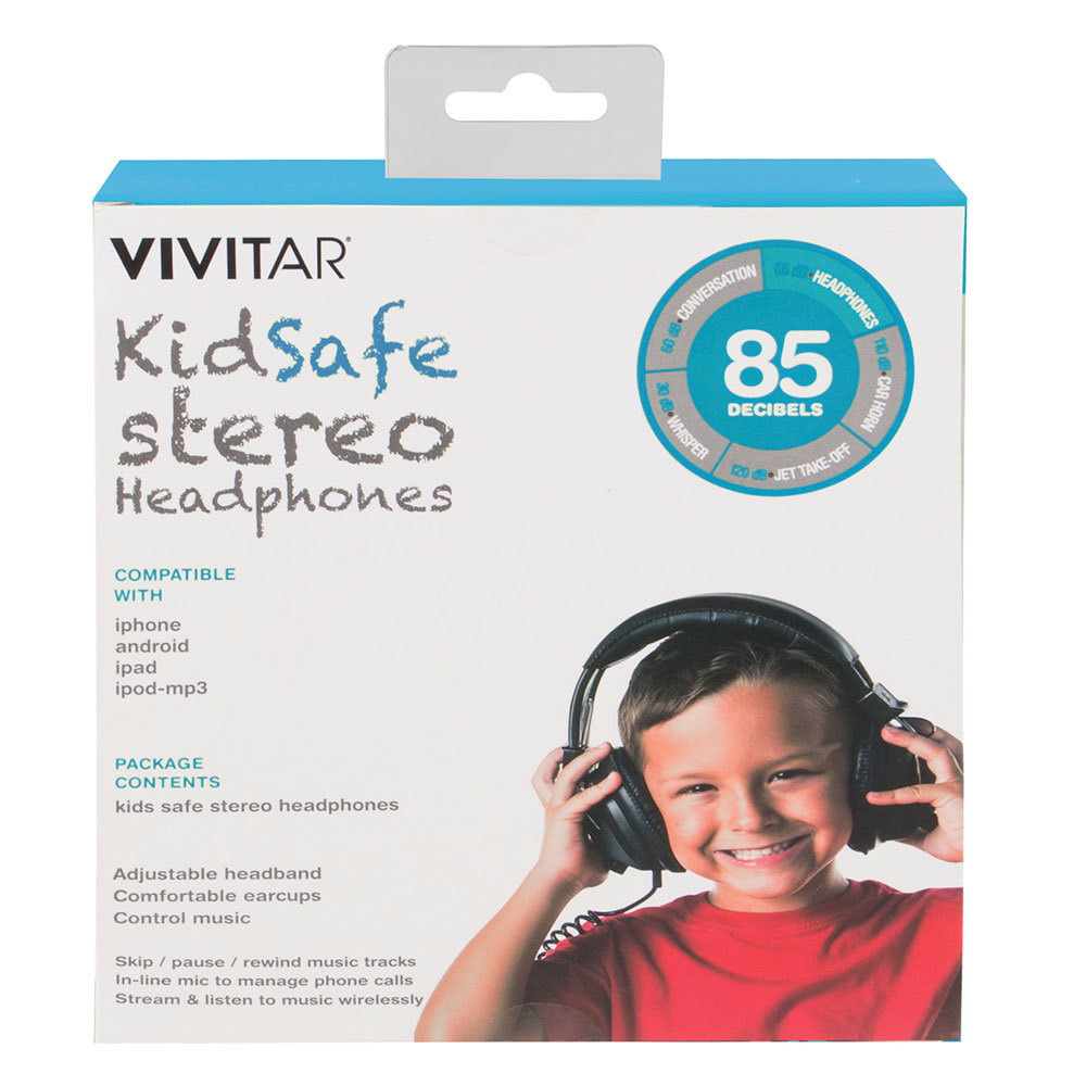 Vivitar Kids Tech Stereo Wired Headphones Children Safe 85dB Volume