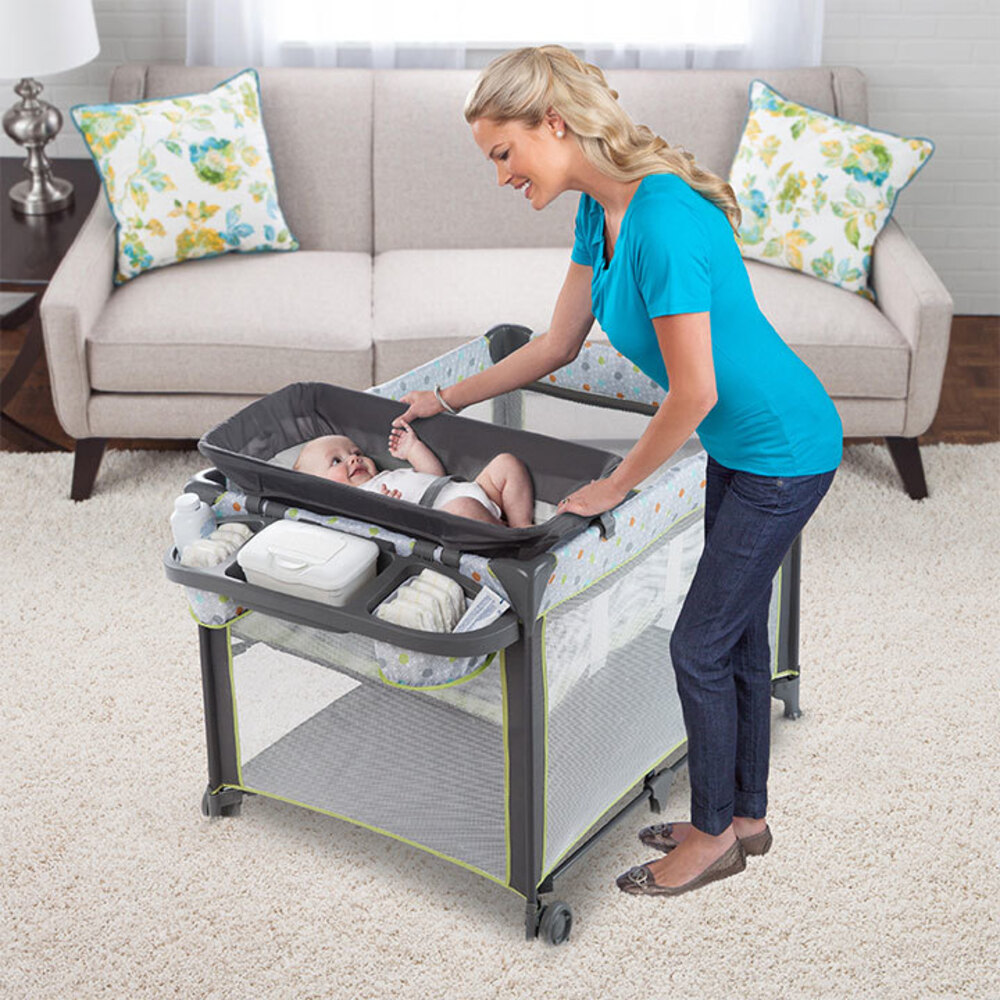 Ingenuity Marlo Baby/Infant Portable Travel Cot/Bed w/ Nappy Changing