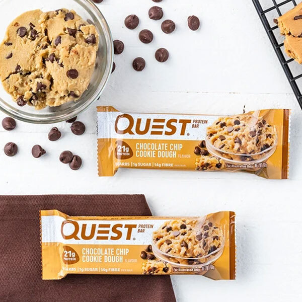 12pc Quest 60g Protein Bar Choc Chip Cookie Dough Online KG