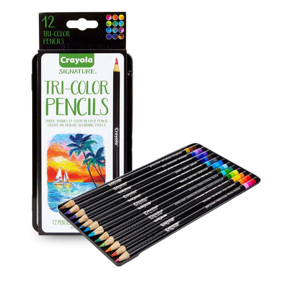 12pc Crayola Watercolor Crayons & 12pc TriColor Pencils 14+ Online KG Electronic