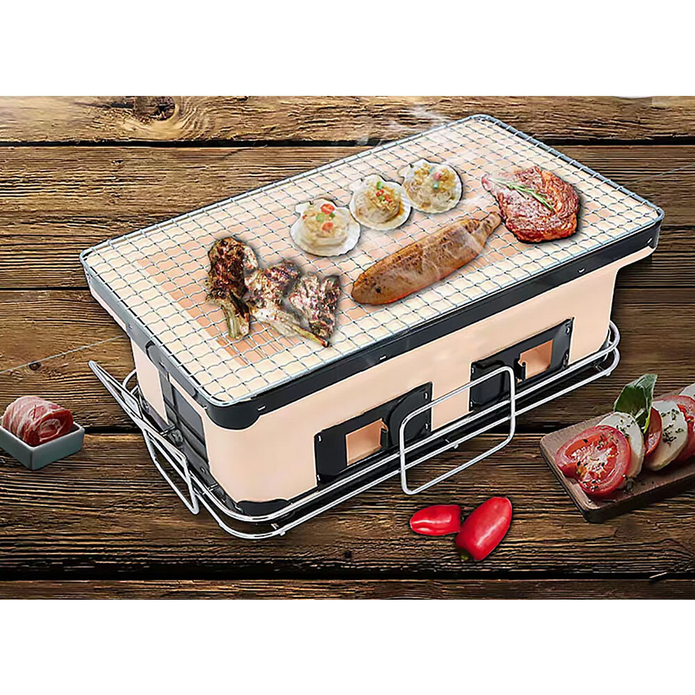 Healthy Choice 40.5cm Clay Firebox Hibachi Tabletop Dual Charcoal Grill/Mini BBQ 9324008023009