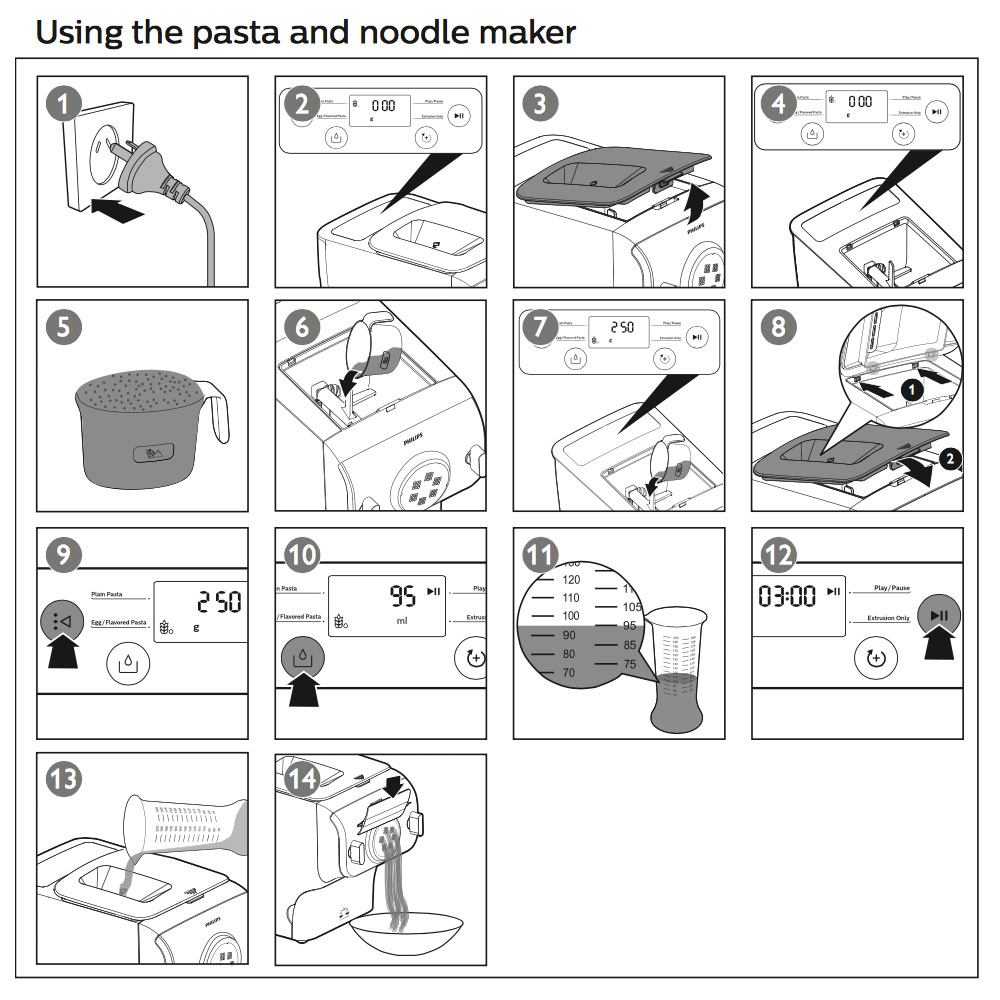 Philips HR2358 Automatic Electric 15 Min Pasta Maker Noodle Penne Machine 200W 8710103752301 eBay