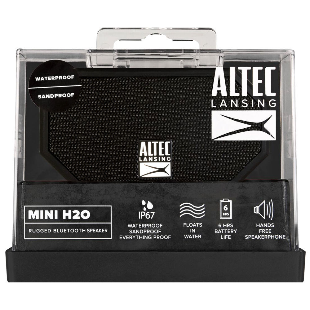 Altec Lansing Black Mini H20 Bluetooth AUX Wireless Portable Waterproof